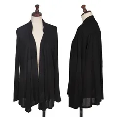 ヒロコビスHIROKO BIS eSSeNtieL レーヨンマオカラーボタンレスカーディガン 黒9のサムネイル