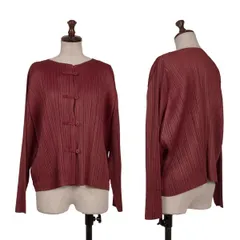 プリーツプリーズPLEATS PLEASE チャイナボタンノーカラージャケット ボルドー3のサムネイル