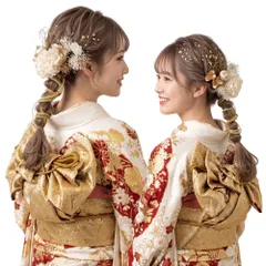 [LALALA beauty flowers] 髪飾り 成人式 振袖 白 ホワイト 卒業式 袴 和装 着物 七五三 結婚式 二十歳の集い ヘアアクセサリー (ホワイト) 3120h [ホワイト[3120]]