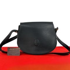 극미품 CARTIER 까르띠에 빈티지 마스트 라인 가죽 가죽 숄더백 세미 숄더백 블랙 블랙 43453