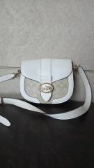 未使用級】コーチ COACH シグネチャー ショルダーバッグ 白 F90782