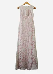  TADASHI SHOJI タダシショージ　ノースリーブドレス　フォーマル　レース　レディース　ピンク　白　サイズ2【MAN28】のサムネイル
