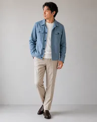 新品 D'URBAN ダーバン LL スエード調ジャケット ブルー 定価132,000円 メンズ ブルゾン ペイズリー裏地のサムネイル