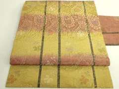平和屋着物●極上　洛風林　工芸帯地　九寸名古屋帯　ペイズリー花文　金糸　逸品　DZAB6919kh6のサムネイル
