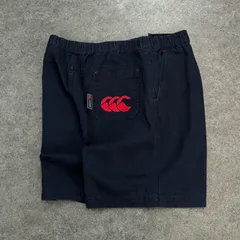 Canterbury カンタベリー ダック地 厚手 ハーフパンツ ショートパンツ イージーショーツ 濃紺 ワッペン刺繍 メンズ Lのサムネイル