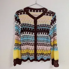 MISSONI ミッソーニ 総柄レースカーディガン シルク混 マルチカラー イタリア製 サイズ44のサムネイル