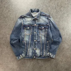 nano universe Denim Tracker Jacket ナノユニバース デニムジャケット トラッカージャケット ストレッチ 濃紺 USED加工 メンズ L BA22BZ103BCのサムネイル