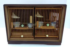【中古品・現状品】竹製　めじろ籠・寝箱　3点 L-225のサムネイル