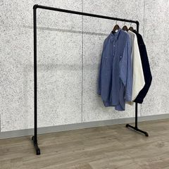 ハンガーラック アイアン 120 ガス管 店舗 什器 収納 シンプル 黒