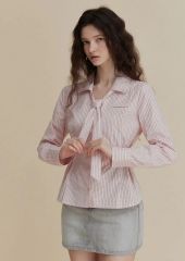 POPPY CANDY PUFF STRIPE SHIRT PINK - メルカリ