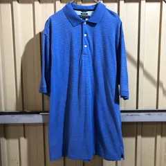 2656 TOMMY HILFIGER GOLF ポロシャツ ブルー ボーダー L トミーヒルフィガーゴルフ 古着卸 アメリカ仕入のサムネイル