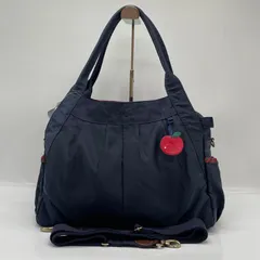 BN9233□ファミリア 2WAY トートバッグ マザーズバッグ ショルダーバッグ ネイビー リンゴモチーフのサムネイル