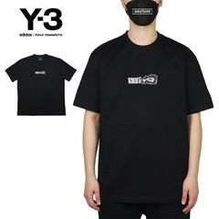 希少 Y-3 ワイスリー 爆走黒鴉 刺繍 ロゴ ブラック 半袖 Tシャツ
