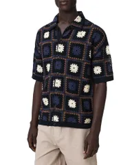 オールセインツ メンズ アウター ニット・セーター コットン カーディガン ALLSAINTS Mandon Cotton Short Sleeve Cardigan Sweater Moonstonのサムネイル