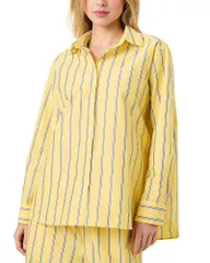 フレンチコネクション レディース トップス シャツ FRENCH CONNECTION Rhodes Pop Nico Strip Shirt Daisyellow イエローのサムネイル