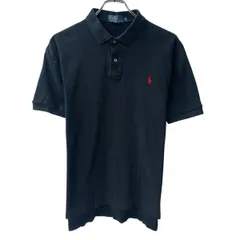 90s Polo by Ralph Lauren 半袖 ポロTシャツ M ブラック ポロラルフローレン ハーフボタン 90年代 ポニー刺繍 半シャツ 夏物 a806-6164のサムネイル