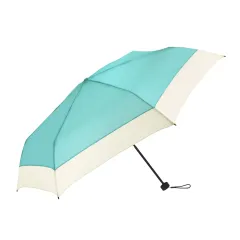 未使用新品　U-DAY　晴雨兼用折りたたみ傘　RE:PET Bicolor Mini リペット バイカラー ミニ　ターコイズ　D-063628-TQ　UVカット　紫外線カット　雨傘　日傘　because　ビコーズ　折り畳み傘　バイカラー　ターコイズブルー　水色のサムネイル