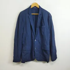 POLO RALPH LAUREN ポロラルフローレン シアサッカー テーラードジャケット 薄手 コットン ネイビー系 トラッド アイビー プレッピー 春夏用 ビジネス L D855のサムネイル