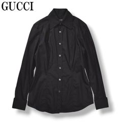 確実正規品‼️GUCCI グッチ スタンドカラーシャツ 白 シェリーライン 