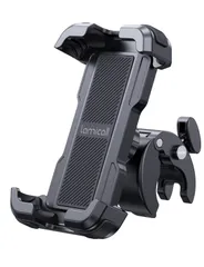 Lamicall 片手操作 自転車用 スマホ ホルダー スタンド : 簡単取付 ロードバイク ワンタッチ スマートフォン ホルダー 携帯ホルダー オートバイ バイク用 スマホ固定 360度回転 防振 iPhone 17  4.7－6.8インチに対応 黒