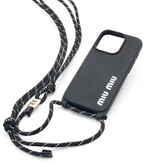 ミュウミュウ MIUMIU 携帯・スマホアクセサリー ブラック ホワイト ゴールド ロゴ スマホケース iPhone14pro iPhoneケース ショルダーのサムネイル