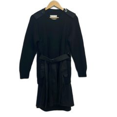 sacai サカイ 19AW 希少 異素材切替 プリーツ ロングシャツワンピース