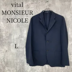 vital MONSIEUR NICOLE テーラードジャケット ネイビー Lサイズ メンズ アウター ビジネス カジュアル 上着 ビジネスカジュアル シンプル きれいめ フォーマル スーツジャケット 紺色 おしゃれ 人気のサムネイル