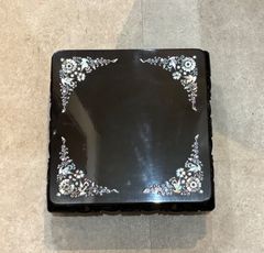 螺鈿細工】卓上屏風 衝立 漆器 インテリア 美術品 花鳥 金魚
