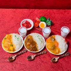 410カレーライスセット⭐️ミニチュアフード ドールハウスおもちゃ
