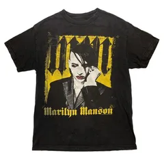 音楽 ロック ダーク系 マリリン・マンソン プリント 半袖Tシャツ メンズ ストリート カジュアル ブラックTのサムネイル