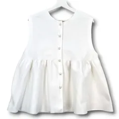 UNFILO × VERY アンフィーロ ヴェリィ コラボ 2way ペプラムジレ ニットジレ ノースリーブ パール  白 ホワイト L レディース 春 夏 ゴーゴー古着マルイ草加店 7 No.久2254のサムネイル