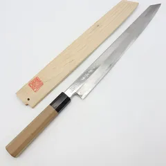 堺一文字光秀 白二鋼 鍛 切付包丁 一尺 八角柄 鞘付き 刃渡り約300mm 和包丁のサムネイル