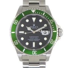 ロレックス Rolex 腕時計 サブマリーナー デイト 16610LV グリーンサブ カーミット Z番 2006年製 デイト 夜光インデックス 夜光針 回転ベゼル ブラック文字盤 SS 自動巻き 【箱・保付き】 【中古】のサムネイル
