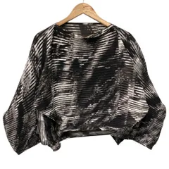 【中古】　ISSEY MIYAKE　ジャケット　変形　長袖　ボーダー　プリーツ　日本製　ドメスティック　古着　/2496のサムネイル