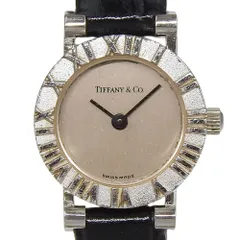 【TIFFANY&Co.】ティファニー アトラス D286753 ステンレススチール×レザー クオーツ アナログ表示 レディース シルバー文字盤 腕時計のサムネイル