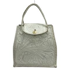 大容量】カービングトライブス トートバッグ レザー 花柄 底鋲 - メルカリ