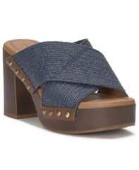 ラッキーブランド レディース シューズ サンダル プラットフォーム Lucky Brand Womens Casyna CrissCross Wood Platform Sandals Navy Blのサムネイル