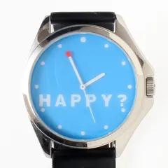 AOA26116 agnès b. アニエスベー HAPPY? 腕時計 コラボ 映画「19」稼働品 ブラック×シルバー 文字盤ライトブルー agnes bのサムネイル