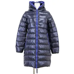 【SALE】DUVETICA デュベティカ ロングダウンコート ACE アチェ 2022AW ダウンジャケット ジップアップフーディー ナイロン100% アウター レディース サイズ 42 ダークネイビー ブルー 濃紺 青 ブルガリア製のサムネイル