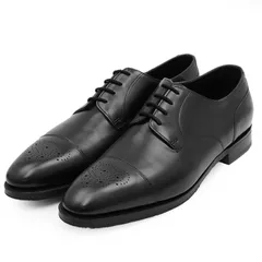 【新品同様】John Lobb ジョンロブ ダービーシューズ メンズ 8E WREN レン vibramソール 7000ラスト サルトレカミエ × ナカダラスト レザー パンチドキャップトゥ ストレートチップ メダリオン ブローグ 付属有 黒 イギリス製のサムネイル