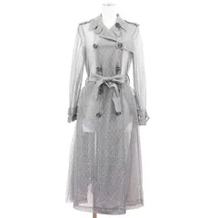 【未使用】RED VALENTINO レッドヴァレンティノ トレンチコート サイズ 40 レディース チュール ベルテッド エンブロイダリー 刺繍 アウター タグ・ベルト付属 グレー 灰色 ハンガリー製のサムネイル