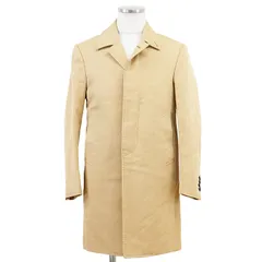 THOM BROWNE トムブラウン バルマカーンコート メンズ サイズ 0 ステンカラー トリコロールグログランループ ストライプ ライニング アウター ベージュ 日本製のサムネイル