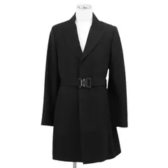 Dior ディオール コート サイズ 50 メンズ チェスター 293C381B5575 22AW コブラバックル ベルテッド フライフロント 比翼 CDロゴ ジャガード モノグラム裏地  ベルト・ボタン付属 ウール アウター ブラック 黒 イタリア製のサムネイル