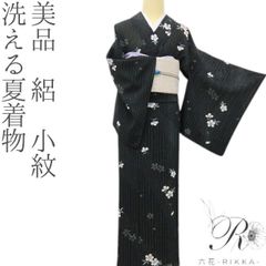 百華❀Y5118◇夏着物 紗紬 正絹 居敷当て付き 手縫い仕立て 大島紬