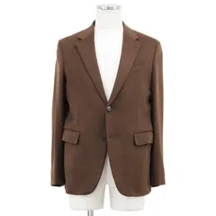 【美品】Ermenegildo Zegna エルメネジルド ゼニア テーラードジャケット サイズ 50 メンズ ピュアカシミヤ100％ 2B ノッチドラペル アウター ブラウン 茶色 スペイン製のサムネイル