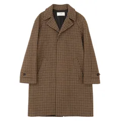 【極美品】CELINE セリーヌ チェスターコート サイズ 48 メンズ ガンクラブチェック ウールメルトン 3B シグネチャー ロゴボタン ロング丈 アウター ブラウン 茶色 イタリア製のサムネイル