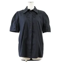 【SALE】JIL SANDER ジルサンダー カットソー サイズ 32 レディース 2022年製 半袖 フライフロント ギャザー コットン100% シャツ トップス ネイビー 紺 イタリア製のサムネイル