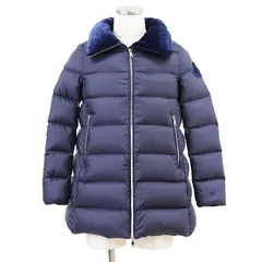 【極美品】MONCLER モンクレール ダウンジャケット サイズ 1 メンズ TORCON 2019年製 デカロゴワッペン ナイロン100% ベロア スタンドカラー アウター ネイビー 紺 ルーマニア製のサムネイル