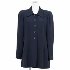 CHANEL シャネル ヴィンテージ ジャケット アセテート / レーヨン サイズ 40 レディース 97C P08910 1997年製 COCOマーク ロゴ ボタン ファンシーウィーブ コート アウター ネイビー 紺 フランス製 カール・ラガーフェルド期のサムネイル