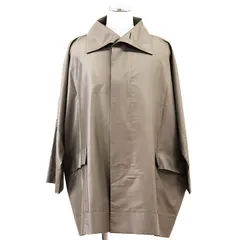 【美品】ISSEY MIYAKE イッセイミヤケ ステンカラーコート ポリエステルツイル サイズ 2 メンズ フロントフライ 比翼仕立て ビッグカラー バルマカーン アウター カーキ 日本製のサムネイル
